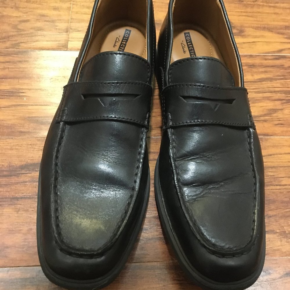 CLARKS Black Dress Shoes, Size 8.